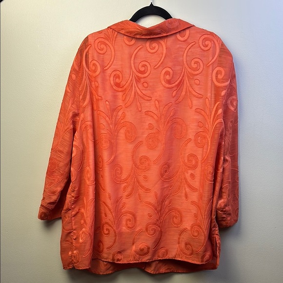 Alfred Dunner Vibrant Orange Button-Up Blouse size 22W - Picture 6 of 6